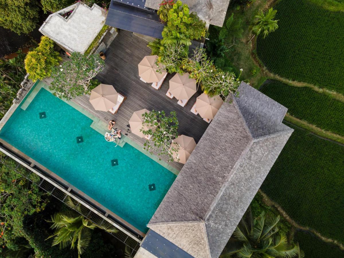 Adiwana Bisma Hotell Ubud Exteriör bild Aerial view of the hotel