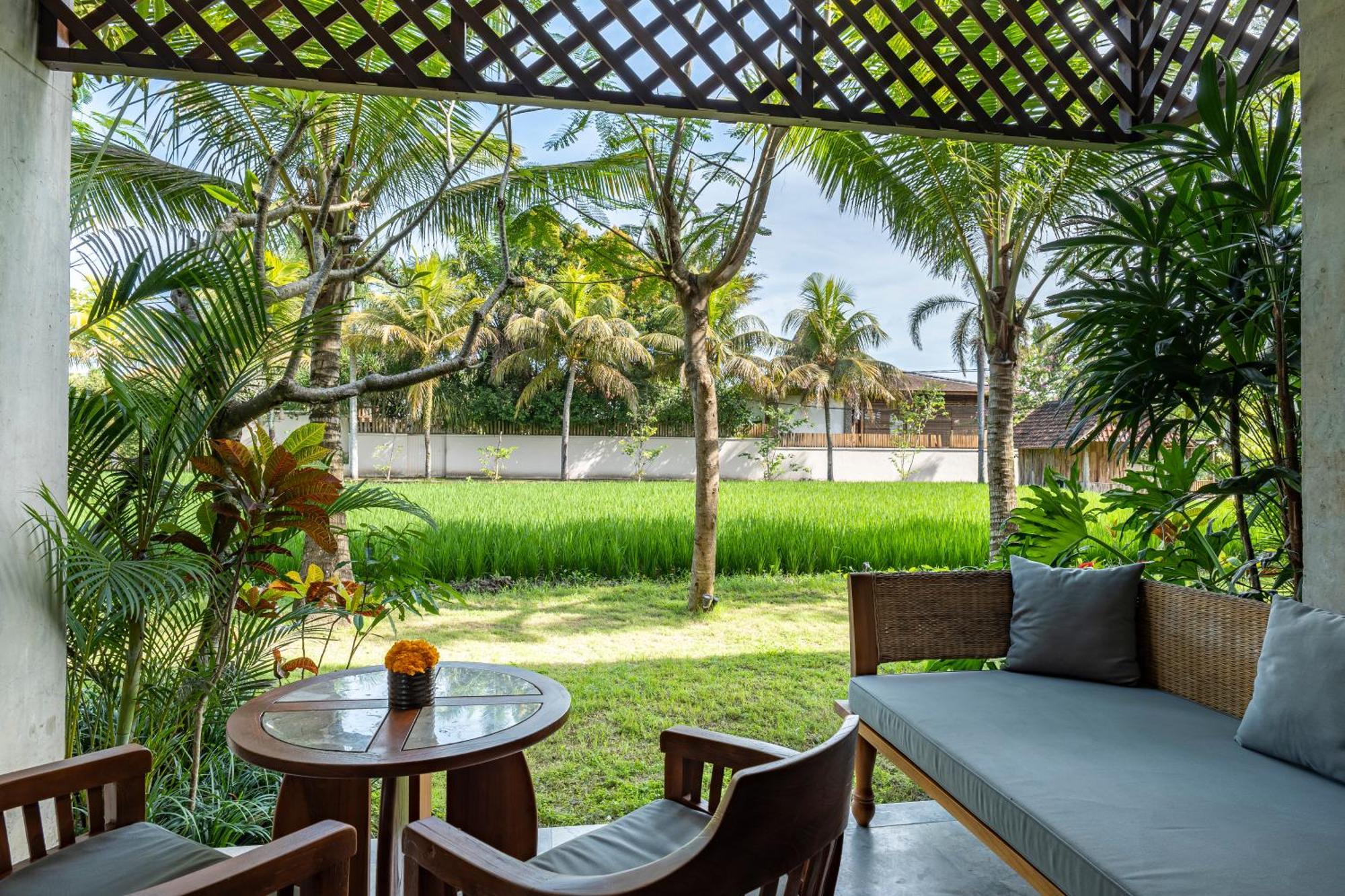 Adiwana Bisma Hotell Ubud Exteriör bild View of the rice fields from the hotel
